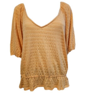 Wrangler Retro V-Neck Puff Sleeve Top Size 3XL